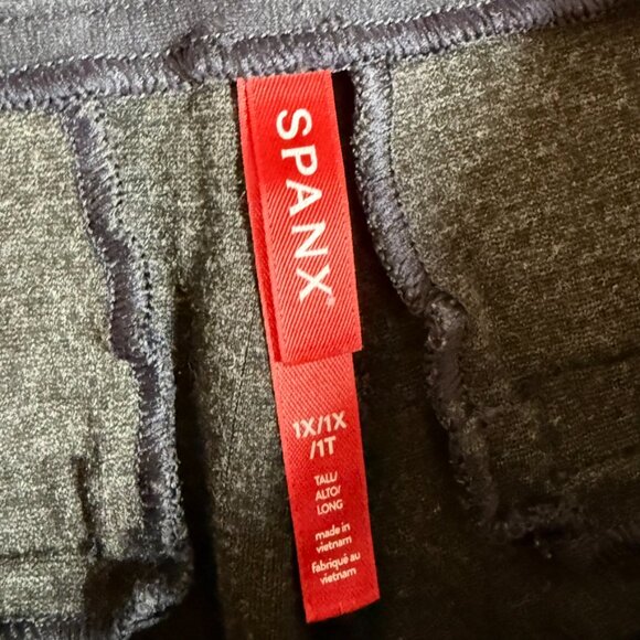 Spanx Womens Perfect Pant Slim Straight Ponte Knit Navy Stripe Sz 1x Tall Comfy - Picture 5 of 12